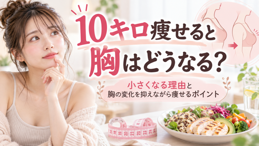 10キロ痩せると胸はどうなるのかを解説する記事のアイキャッチ画像