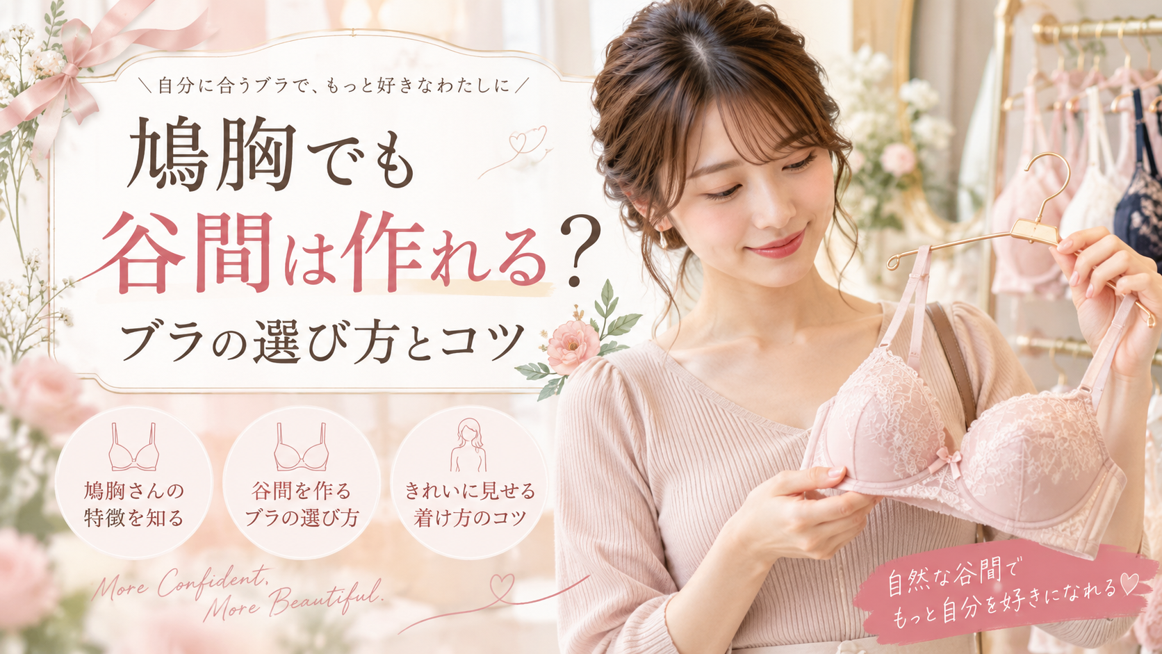 鳩胸でも谷間を作りやすいブラの選び方