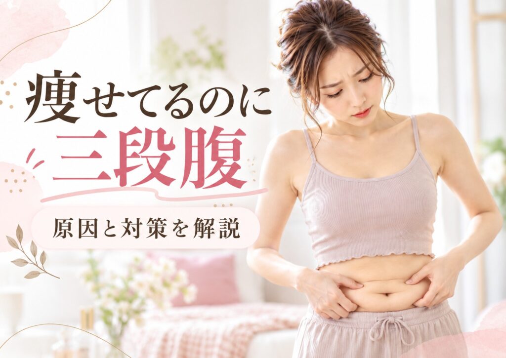 痩せてるのに三段腹になる原因と対策